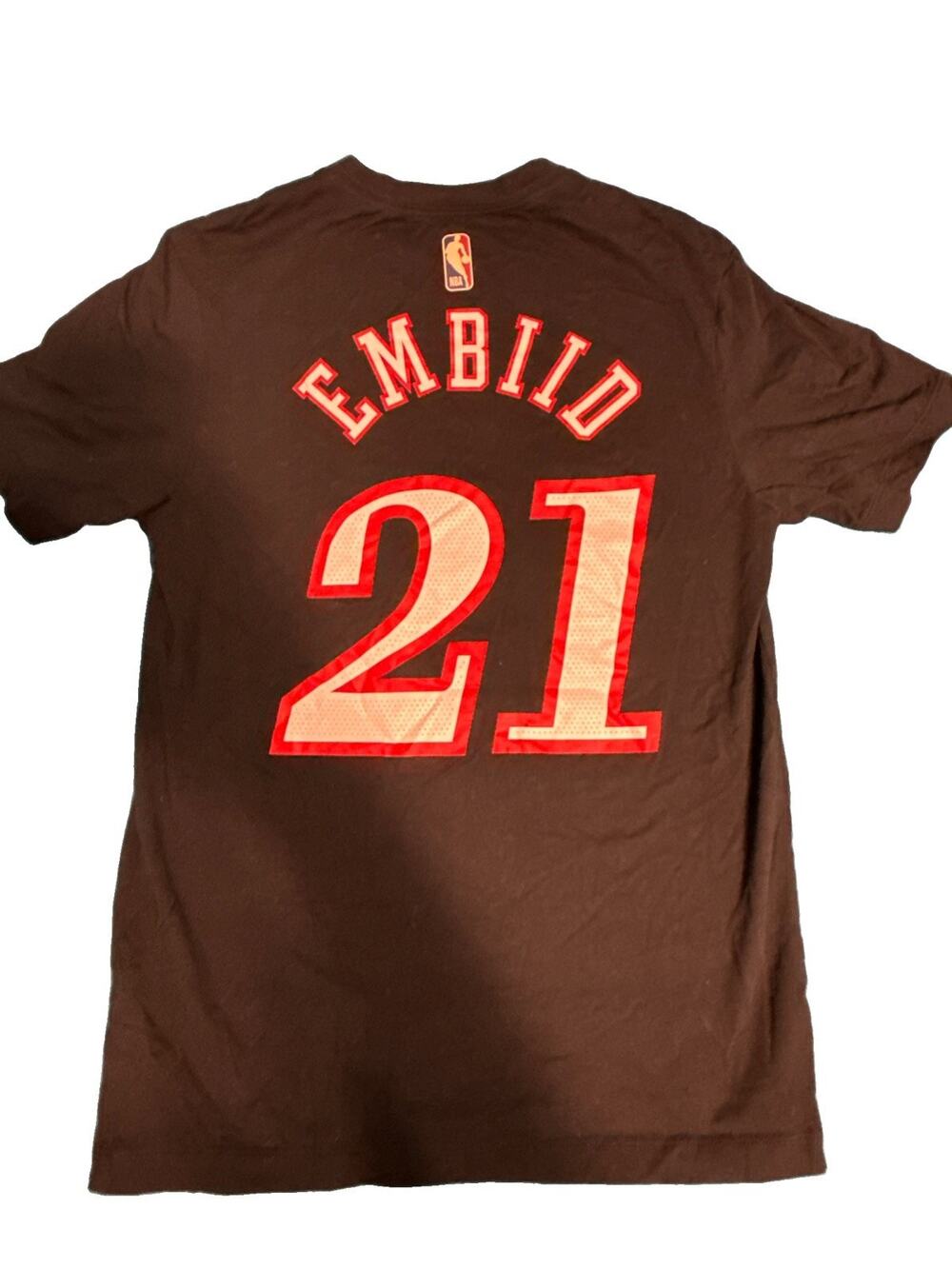 Nike Philadelphia 76ers Joel Embiid #21 Men's Small Black T-Shirt NWT